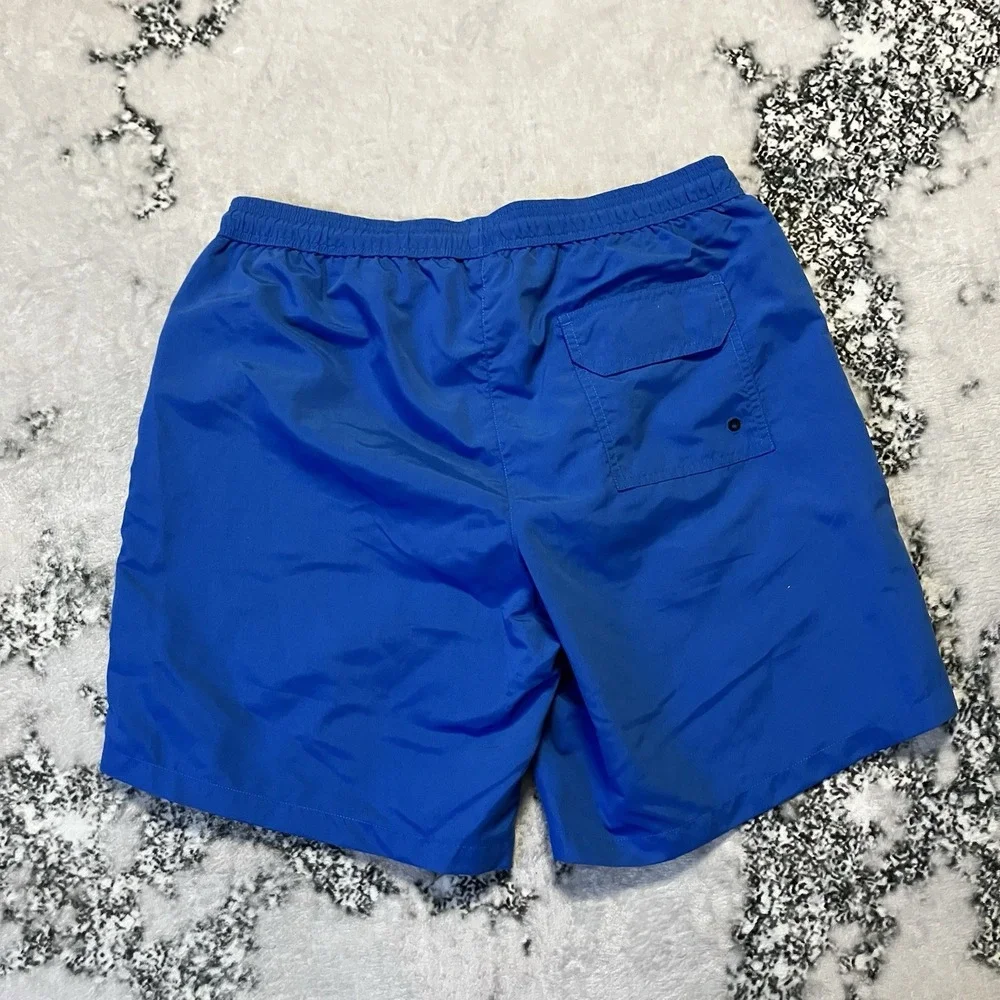 Heron Preston‎ Swim Shorts Mens Size Large Blue Mesh Lined Drawstring Waist